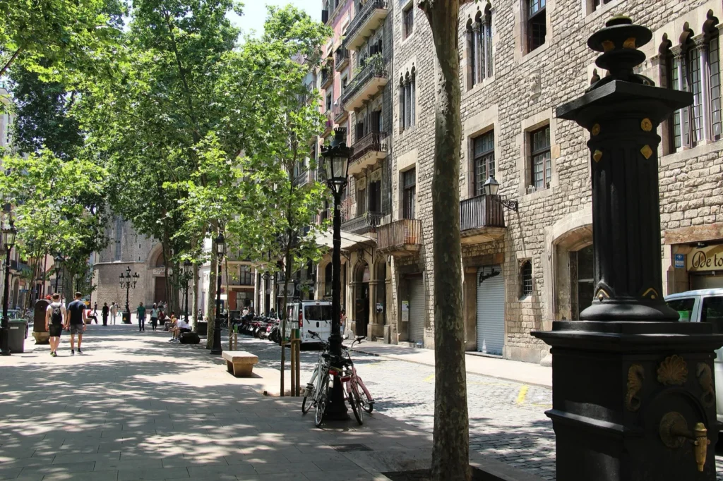 Il Passeig del Born, viale alberato nel quartiere del Born a Barcellona