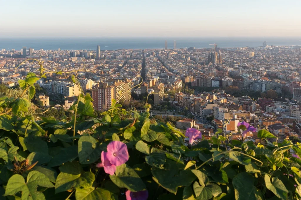 Barcellona vista dai Bunkers del Carmel, con la città fino al mare